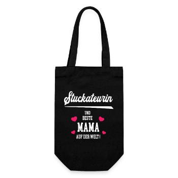 Stuckateurin Beste Mama Muttertag Geburtstag Jubi - Geschenkbeutel für Flaschen - Schwarz - Vorne
