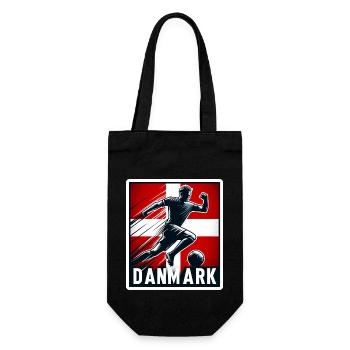 Fußball Dänemark - Dänischer Fußballspieler - Geschenkbeutel für Flaschen - Schwarz - Vorne