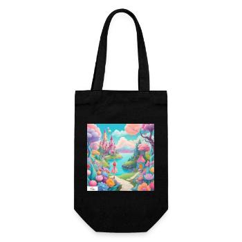 Colorful princess dreamscape - Gift Bag for Bottles - black - Front
