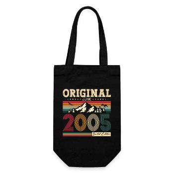 20th Birthday Original June 2005 Vintage 2005 - Gift Bag for Bottles - black - Front