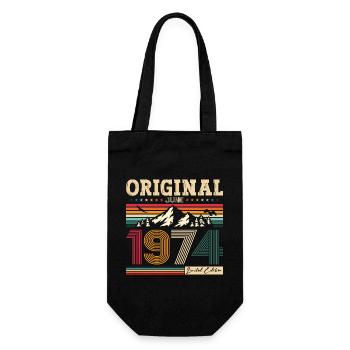 50e anniversaire Original juin 1974 Né en 1974 - Sac à bouteille - noir - Devant