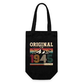 80th Birthday Original June 1945 Born 1945 - Gift Bag for Bottles - black - Front