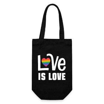 LGBTQ Pride Month - Liebe ist Liebe - Geschenkbeutel für Flaschen - Schwarz - Vorne