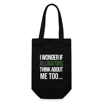 I Wonder If Alligators Think About Me Too... - Geschenkbeutel für Flaschen - Schwarz - Vorne