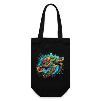 Turtle - Gift Bag for Bottles - black - Front