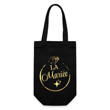 Die goldene Braut - Geschenkbeutel für Flaschen - Schwarz - Vorne