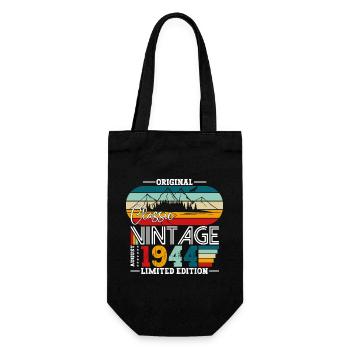 80th Birthday Original August 1944 Born 1944 - Gift Bag for Bottles - black - Front