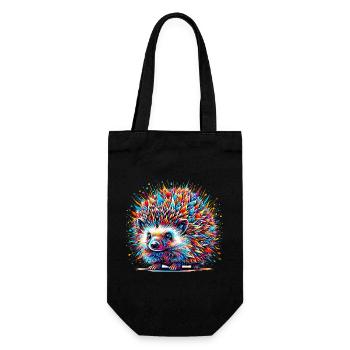 Hedgehog - Gift Bag for Bottles - black - Front