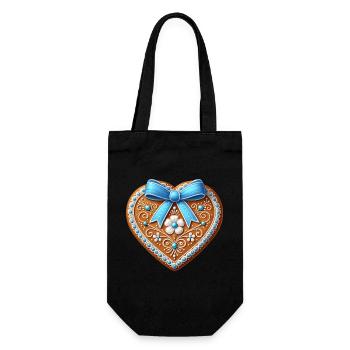 Gingerbread Heart: Sweet Tradition and Love Combined - Gift Bag for Bottles - black - Front