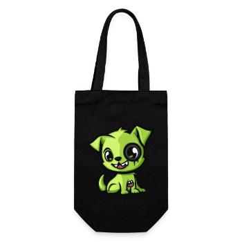 Hund Halloween Zombie Comic - Geschenkbeutel für Flaschen - Schwarz - Vorne