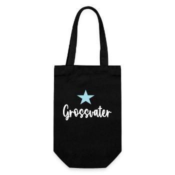 Grossvater Opa Großvater Großpapa Opi Gross-Vater - Geschenkbeutel für Flaschen - Schwarz - Vorne