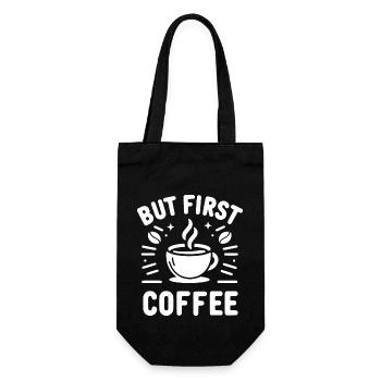 But First Coffee - Gift Bag for Bottles - black - Front