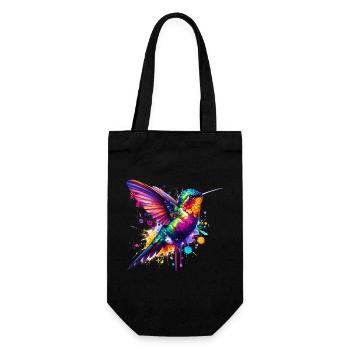 Kolibri - Geschenkbeutel für Flaschen - Schwarz - Vorne