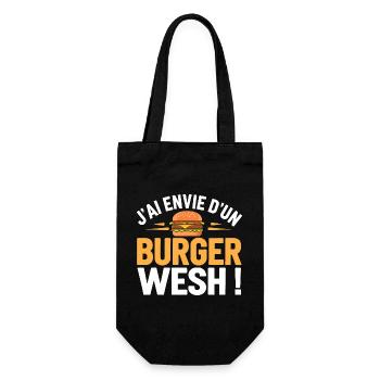 J'ai envie d'un burger wesh! - Sac à bouteille - noir - Devant