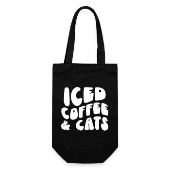 Iced Coffee & Cats Lover - Gift Bag for Bottles - black - Front