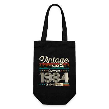 40th Birthday Vintage December 1984 Vintage 1984 - Gift Bag for Bottles - black - Front
