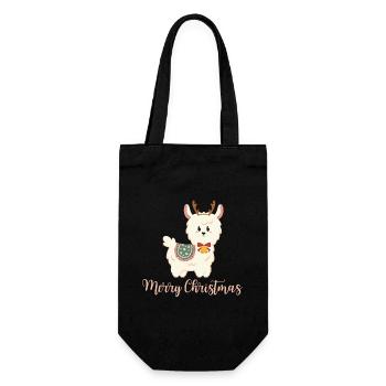 Alpaca for Christmas - Merry Christmas - Gift Bag for Bottles - black - Front