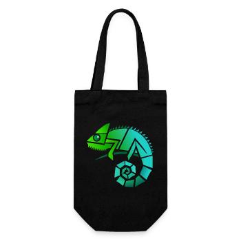 Chamäleon Illustration - Geschenkbeutel für Flaschen - Schwarz - Vorne