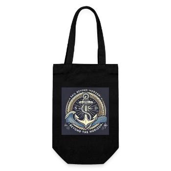 Au-delà de l’horizon Ancre maritime motif intemporel - Sac à bouteille - noir - Devant