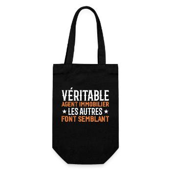 Real Estate Agent Gift Humor - Gift Bag for Bottles - black - Front