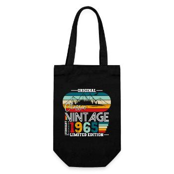 60. Geburtstag Geschenk Mann Original Februar 1965 - Geschenkbeutel für Flaschen - Schwarz - Vorne