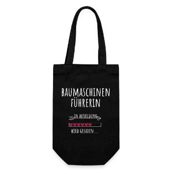Baumaschinenführerin Ausbildung Beruf Geschenk - Geschenkbeutel für Flaschen - Schwarz - Vorne