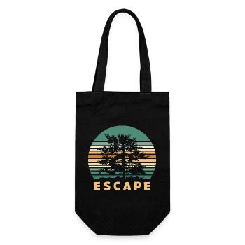 Escape Wald Design – Retro Natur Adventure Logo - Geschenkbeutel für Flaschen - Schwarz - Vorne