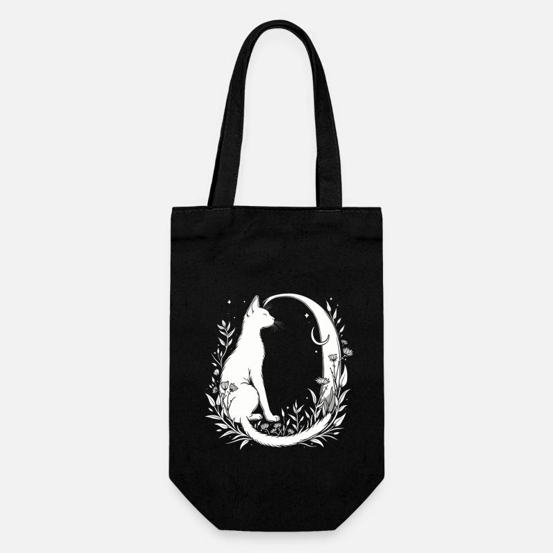 Lettre O avec chat - Sac à bouteille - noir