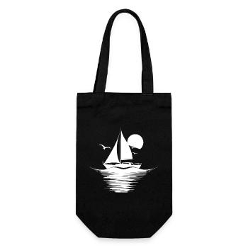 Dessin de voile - Sac à bouteille - noir - Devant