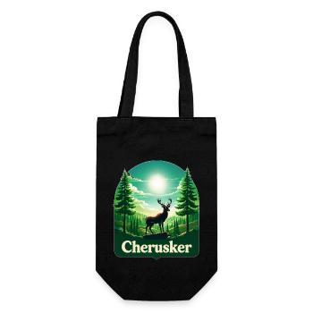 Cherusker – Stolz der Wälder - Geschenkbeutel für Flaschen - Schwarz - Vorne