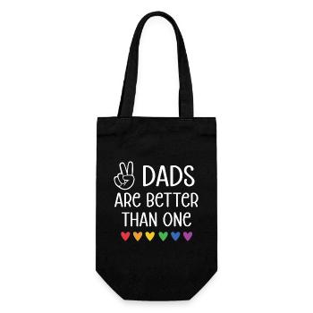 LGBTQ Pride Month - Two Dads Are Better Than One - Gift Bag for Bottles - black - Front