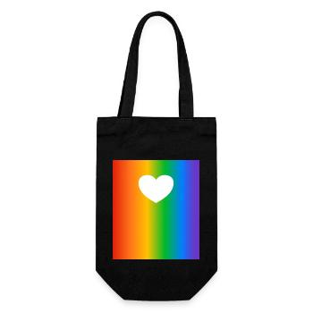 Rainbow Gradients Colours Heart - Gift Bag for Bottles - black - Front