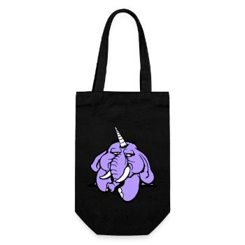 Unicorn, elephant, bad-tempered, angry, sad - Gift Bag for Bottles - black - Front