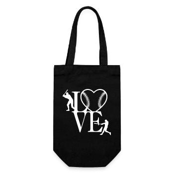 Coeur de baseball amour design pour les athlètes - Sac à bouteille - noir - Devant