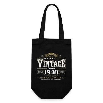 77th Birthday Vintage September Year of Birth 1948 - Gift Bag for Bottles - black - Front