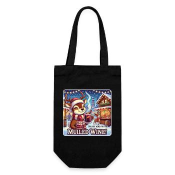 Reindeer with mulled wine - Christmas enjoyment - Gift Bag for Bottles - black - Front
