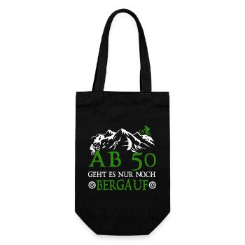 From 50 it's all uphill 50 Birthday Biker - Gift Bag for Bottles - black - Front