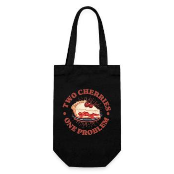 Cerises Tarte aux cerises Deux cerises Cadeau - Sac à bouteille - noir - Devant