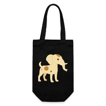 Elephant dog jack russell - Gift Bag for Bottles - black - Front