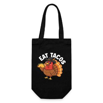 Tacos essen Thanksgiving Twist Herbst Humor - Geschenkbeutel für Flaschen - Schwarz - Vorne