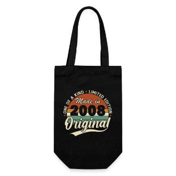 2008 Vintage Retro Birthday Gift - Gift Bag for Bottles - black - Front