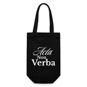 Acta Non Verba – Taten statt Worte - Geschenkbeutel für Flaschen - Schwarz - Vorne