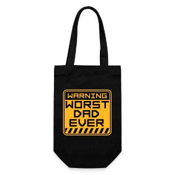 Worst Dad Ever Lustig Sarkastisch Vatertag Papa - Geschenkbeutel für Flaschen - Schwarz - Vorne