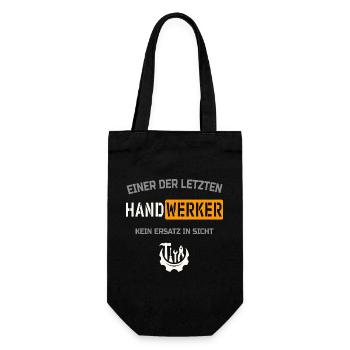 Einer der letzten Handwerker und kein Ersatz  - Geschenkbeutel für Flaschen - Schwarz - Vorne
