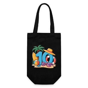 10th Birthday Vacation 10 Years - Gift Bag for Bottles - black - Front