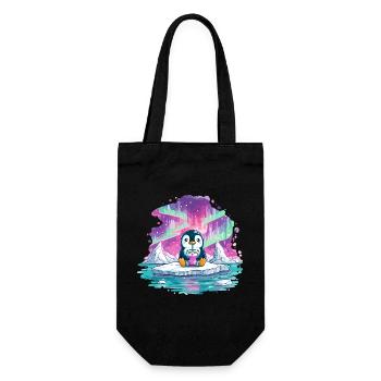 Pinguin auf Eis mit pinkem Drink - Gift Bag for Bottles - black - Front