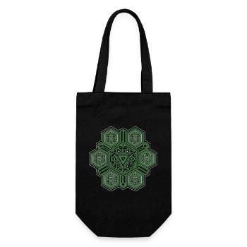 Mandala Vert Motif de Géométrie Sacrée Yoga Goa - Sac à bouteille - noir - Devant