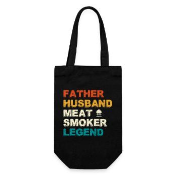Father Husband Meat Smoker Legend - Geschenkbeutel für Flaschen - Schwarz - Vorne