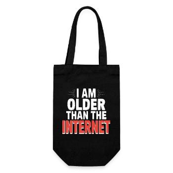 Ich bin älter als das Internet – Funny Quote T-Shirt - Geschenkbeutel für Flaschen - Schwarz - Vorne