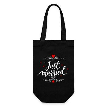 Design de mariage Newly Married - Sac à bouteille - noir - Devant
